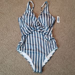 Old Navy Striped One Piece Swimsuit